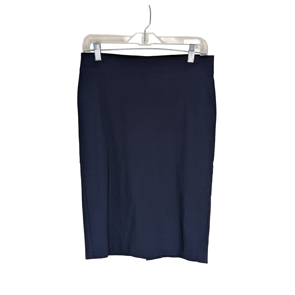 ATTyre Pencil Skirt Women Size 4 Navy Blue Stretch Professional Workwear Slit
